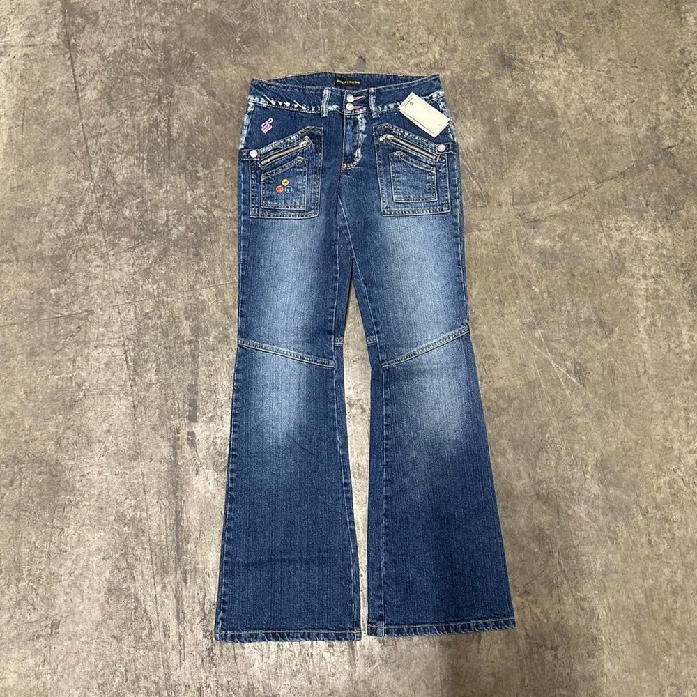 Y2K Rocawear bedazzled Deadstock flare jeans blue juniors 7 - Picture 7 of 7
